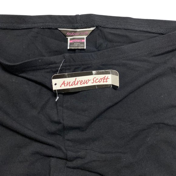 Andrew Scott Women's Full Length Cotton Spandex Leggings Black 2X-Large - Picture 3 of 3